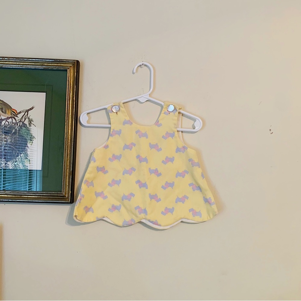 Vintage Baby Girls 70s Scottie Dog Top 12 months